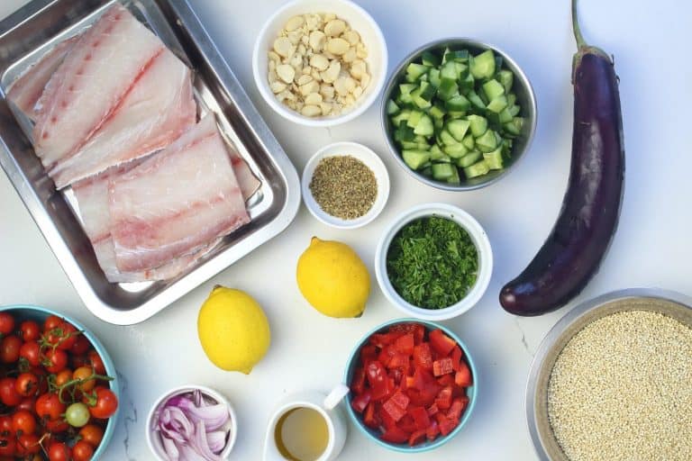 Mediterranean PanSeared Sea Bass with Bulgur Wheat Medmunch